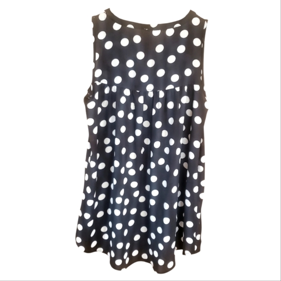 Spense Sleeveless Bk/Wh Polka Dot Blouse Size Small - Picture 2 of 6
